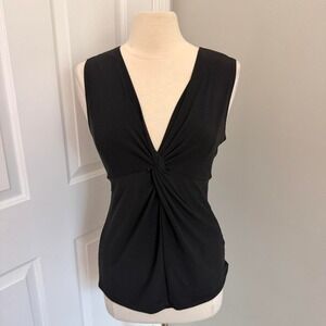 Y2K BLACK ON CARNABY TWIST FRONT TANK TOP